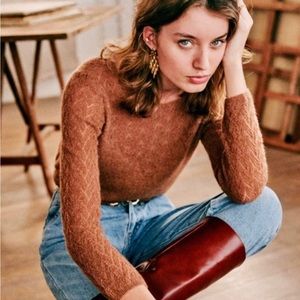 Sezane Constance Camel Jumper Pull over Sweater NWT